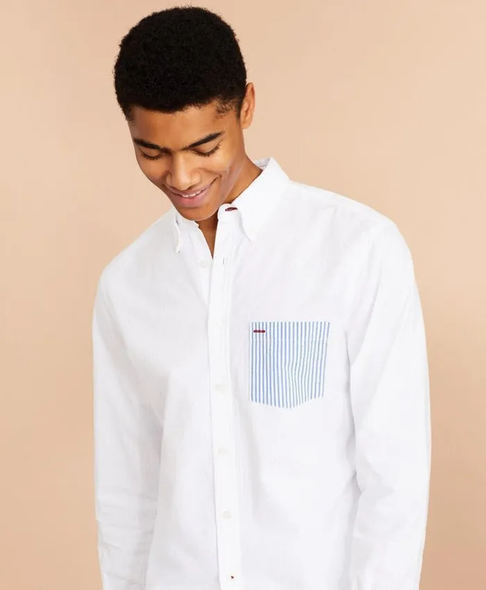 Brooks Brothers Sport Shirts Seersucker StripedPocket Shirt White 8211 Men