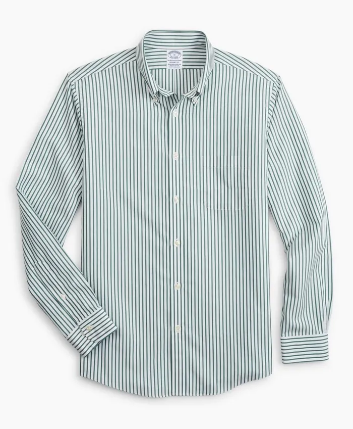 Brooks Brothers Sport Shirts Stretch Regent Fitted Sport Shirt NonIron Candy Stripe Green 8211 Men Brooks Brothers Sport Shirts Stretch Regent Fitted Sport Shirt NonIron Candy Stripe Green 8211 Men