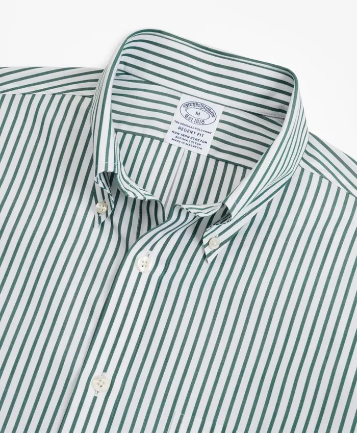 Brooks Brothers Sport Shirts Stretch Regent Fitted Sport Shirt NonIron Candy Stripe Green 8211 Men Brooks Brothers Sport Shirts Stretch Regent Fitted Sport Shirt NonIron Candy Stripe Green 8211 Men