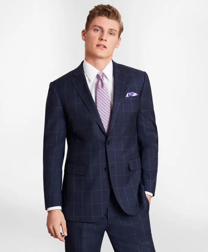 Brooks Brothers Suits BrooksGate MilanoFit Windowpane Wool Twill Suit Jacket Blue 8211 Men Brooks Brothers Suits BrooksGate MilanoFit Windowpane Wool Twill Suit Jacket Blue 8211 Men