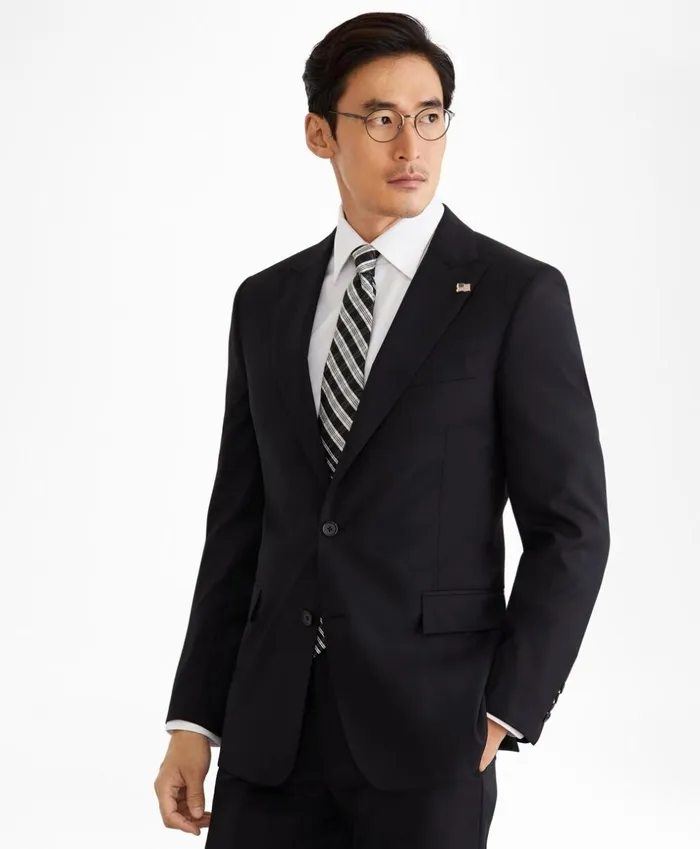 Brooks Brothers Suits Regent Fit ThreeButton 1818 Suit Black 8211 Men