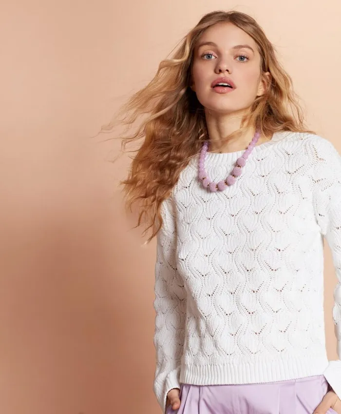 Brooks Brothers Sweaters Cotton Pointelle Sweater White 8211 Women