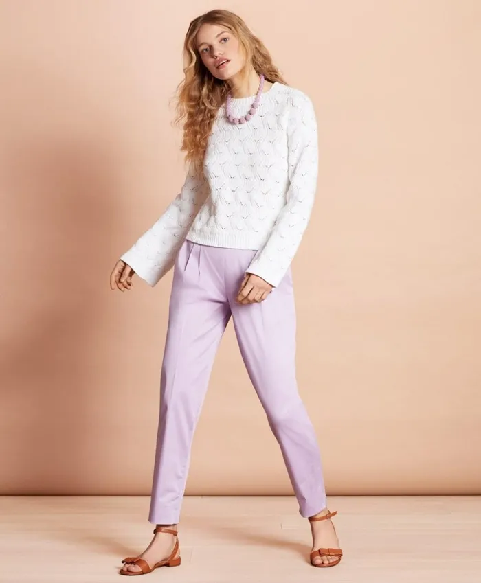 Brooks Brothers Sweaters Cotton Pointelle Sweater White 8211 Women Brooks Brothers Sweaters Cotton Pointelle Sweater White 8211 Women