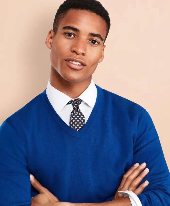 Brooks Brothers Sweaters Merino Wool VNeck Sweater Blue 8211 Men Brooks Brothers Sweaters Merino Wool VNeck Sweater Blue 8211 Men