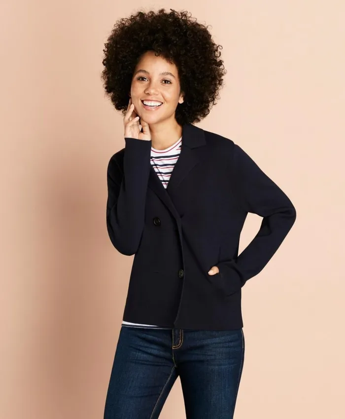 Brooks Brothers Sweaters MilanoKnit Blazer Navy 8211 Women