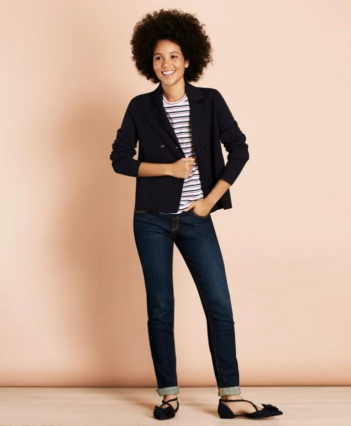 Brooks Brothers Sweaters MilanoKnit Blazer Navy 8211 Women