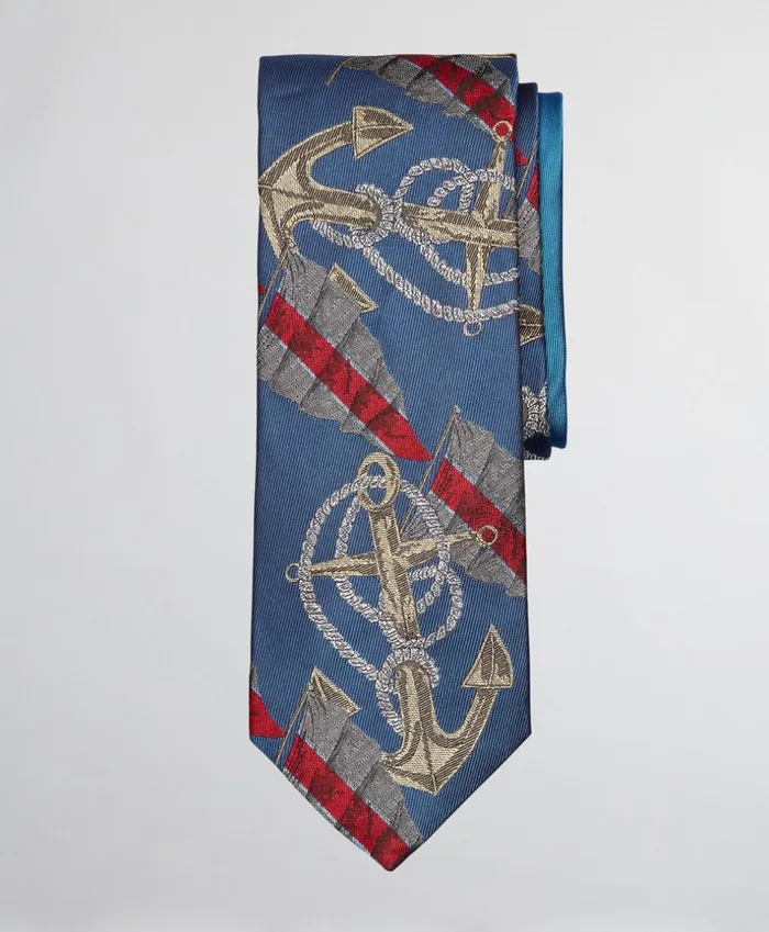 Brooks Brothers Ties Limited Edition Archival Collection Anchor Motif Silk Tie Blue 8211 Men Brooks Brothers Ties Limited Edition Archival Collection Anchor Motif Silk Tie Blue 8211 Men