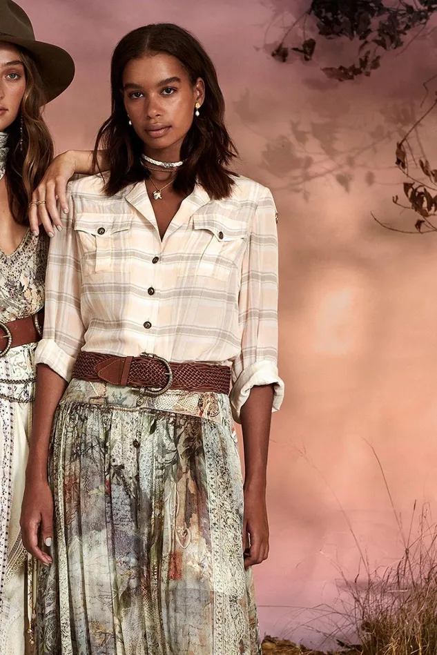 Camilla Belts Women Woven Leather Belt Tan