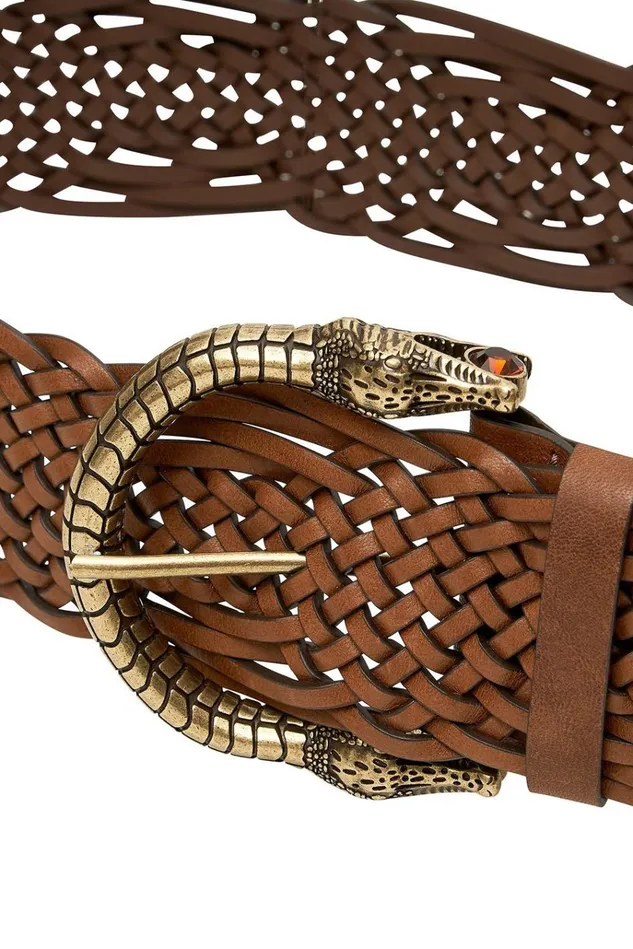 Camilla Belts Women Woven Leather Belt Tan