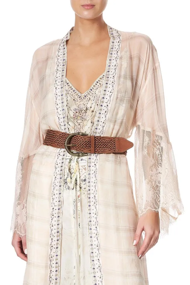 Camilla Belts Women Woven Leather Belt Tan