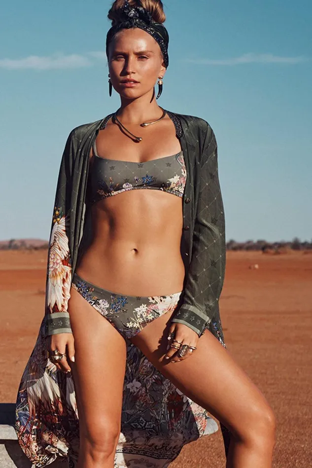 Camilla Bikinis Women Lace Up Back Crop Top Watchful Wings