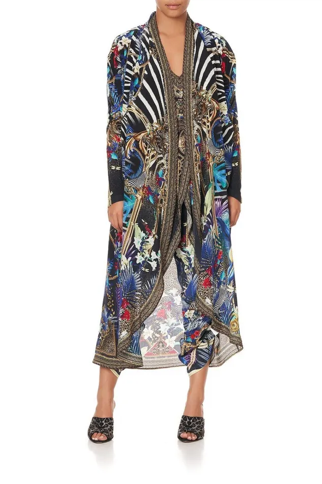 Camilla Extended Sizes Women Long Casual Jacket With Pockets Rainbow Room