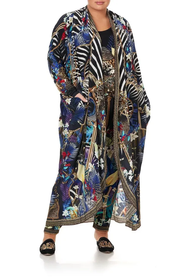 Camilla Extended Sizes Women Long Casual Jacket With Pockets Rainbow Room