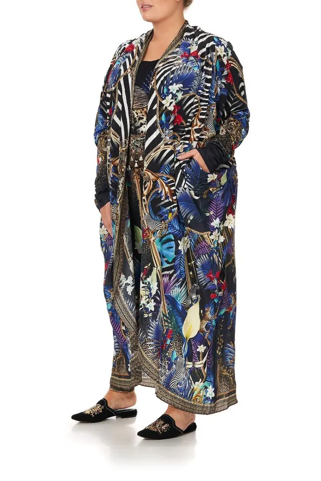 Camilla Extended Sizes Women Long Casual Jacket With Pockets Rainbow Room