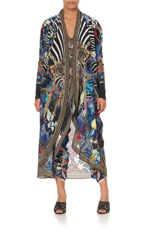 Camilla Extended Sizes Women Long Casual Jacket With Pockets Rainbow Room