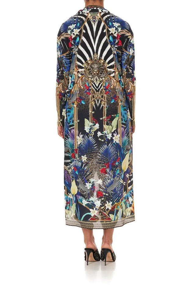 Camilla Extended Sizes Women Long Casual Jacket With Pockets Rainbow Room