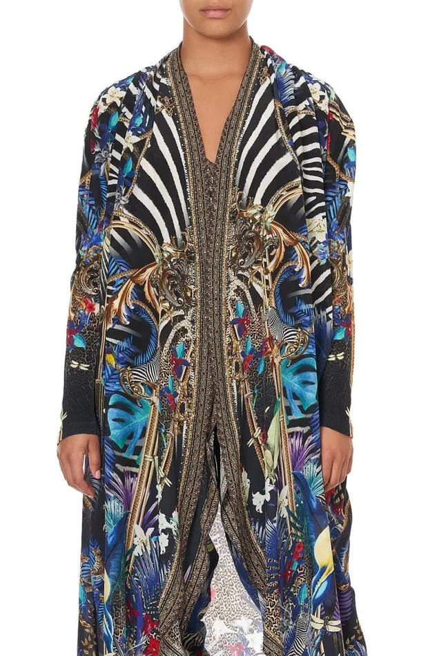 Camilla Extended Sizes Women Long Casual Jacket With Pockets Rainbow Room