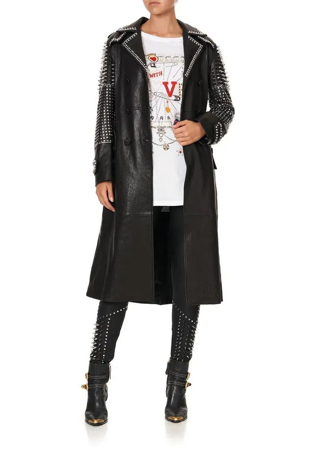 Camilla Jackets Women Leather Trench Coat Leather