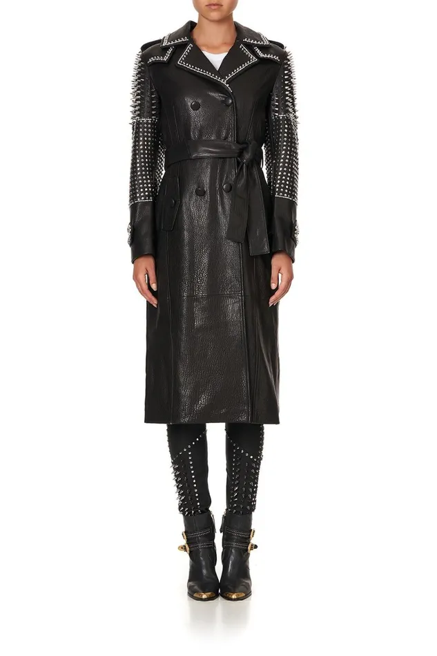 Camilla Jackets Women Leather Trench Coat Leather