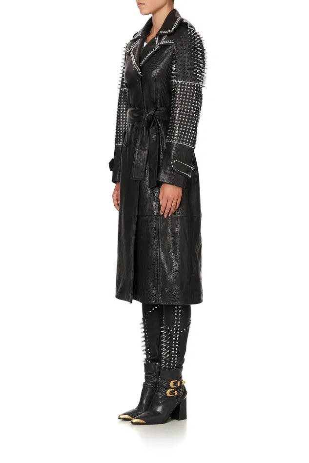 Camilla Jackets Women Leather Trench Coat Leather
