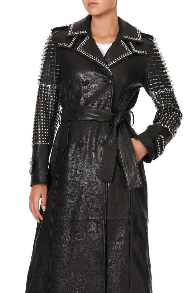 Camilla Jackets Women Leather Trench Coat Leather