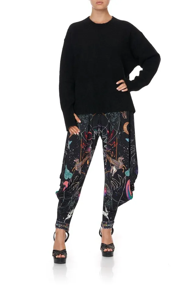 Camilla Knitwear Women Crew Neck Jumper With Split Sleeve Moonlit Musings