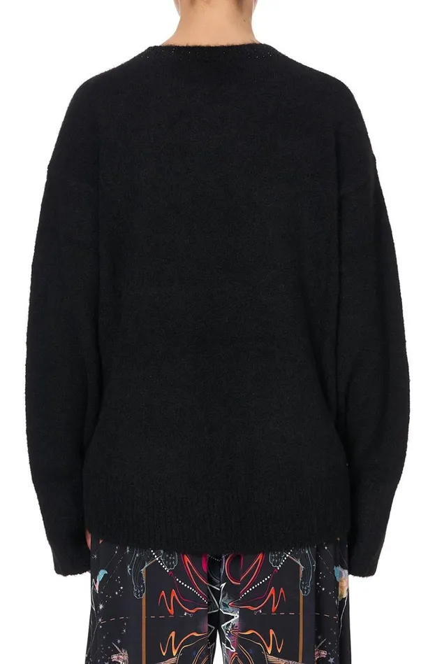Camilla Knitwear Women Crew Neck Jumper With Split Sleeve Moonlit Musings