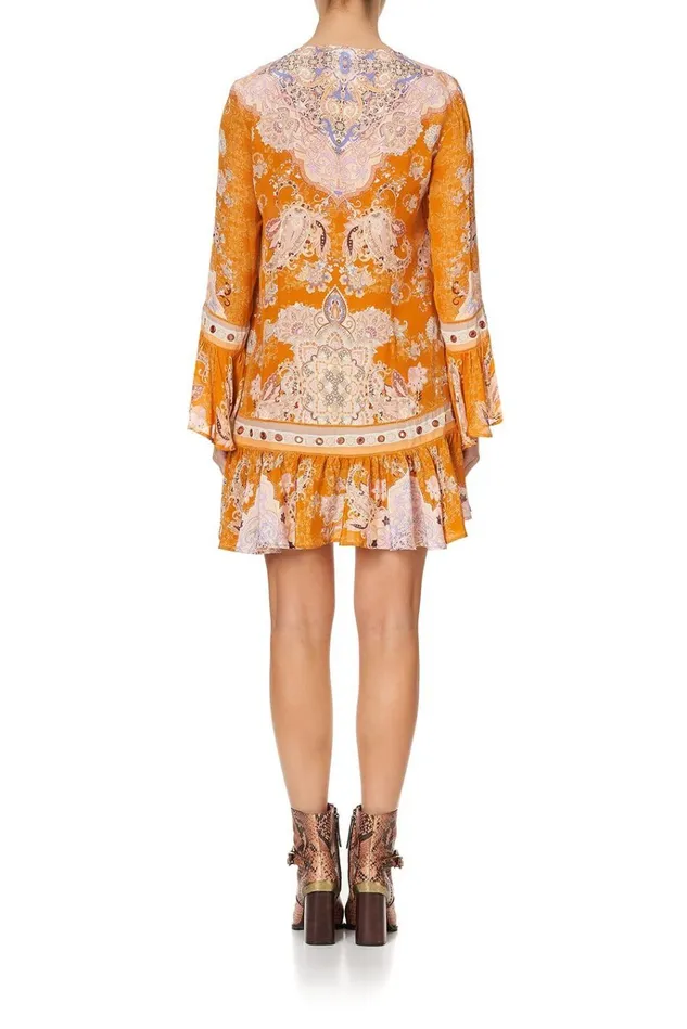 Camilla Party Dresses Women Frill Hem Long Sleeve Dress Marrakesh Maiden