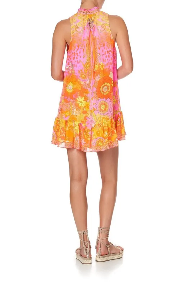 Camilla Party Dresses Women High Neck Ruffle Dress Hair Hair Hair