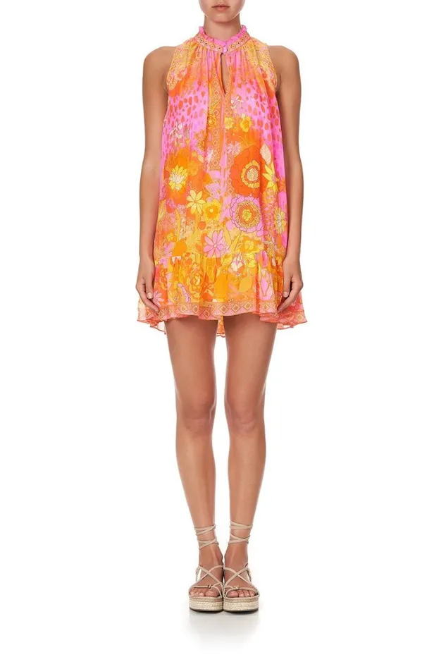 Camilla Party Dresses Women High Neck Ruffle Dress Hair Hair Hair