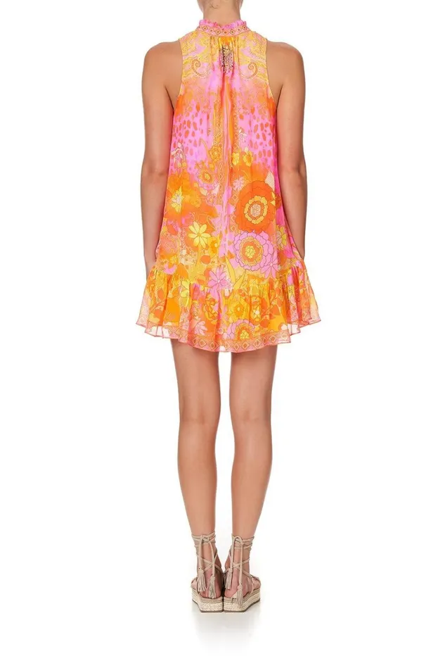 Camilla Party Dresses Women High Neck Ruffle Dress Hair Hair Hair