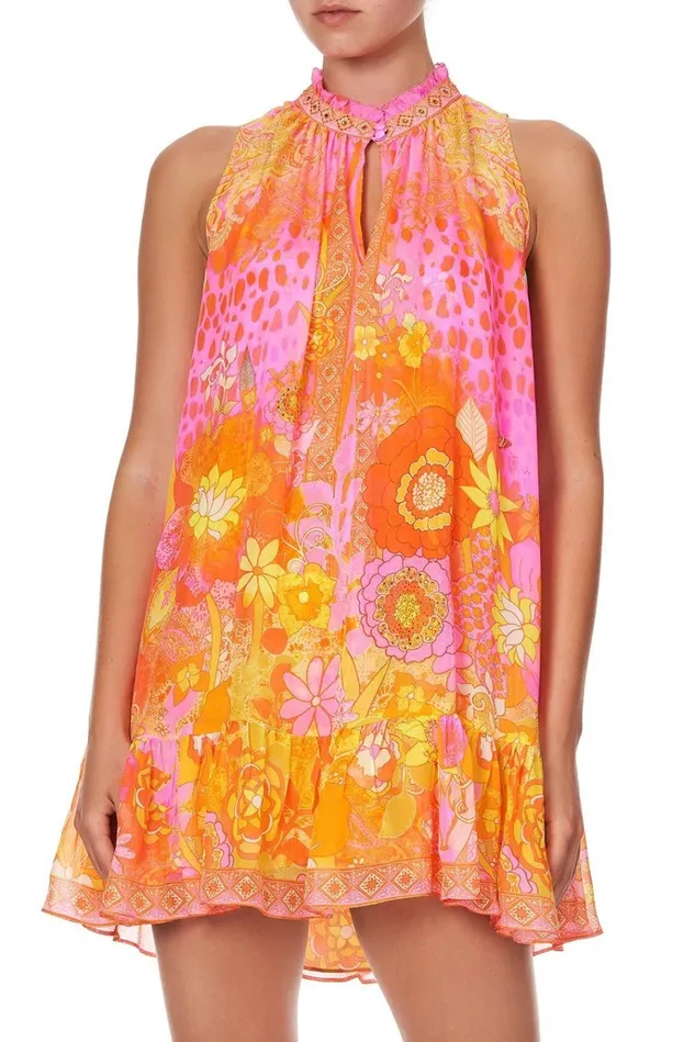 Camilla Party Dresses Women High Neck Ruffle Dress Hair Hair Hair