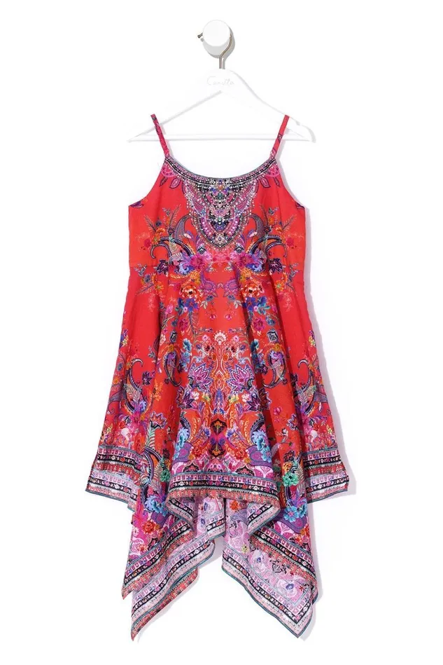 Camilla Party Dresses Women Infants Handkerchief Hem Dress Free Love