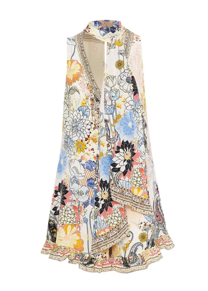 Camilla Playsuits and Jumpsuits Women Ruffle Hem Playsuit Britain Bouquet