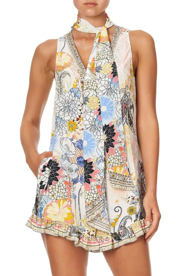 Camilla Playsuits and Jumpsuits Women Ruffle Hem Playsuit Britain Bouquet