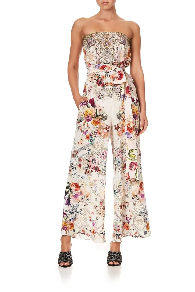 Camilla Playsuits and Jumpsuits Women Tie Waist Strapless Jumpsuit Sew In Love