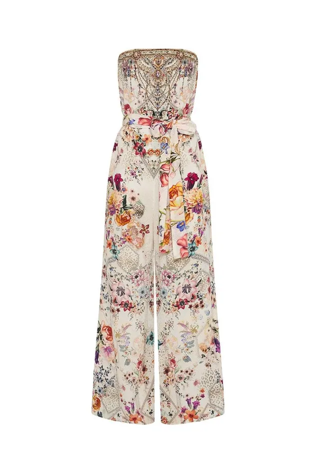 Camilla Playsuits and Jumpsuits Women Tie Waist Strapless Jumpsuit Sew In Love