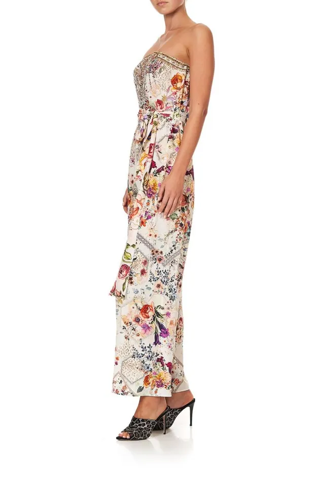 Camilla Playsuits and Jumpsuits Women Tie Waist Strapless Jumpsuit Sew In Love