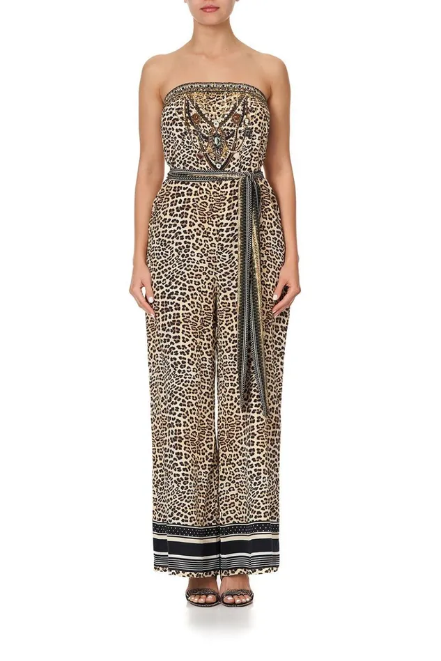 Camilla Playsuits and Jumpsuits Women Tie Waist Strapless Jumpsuit Sex Kitten