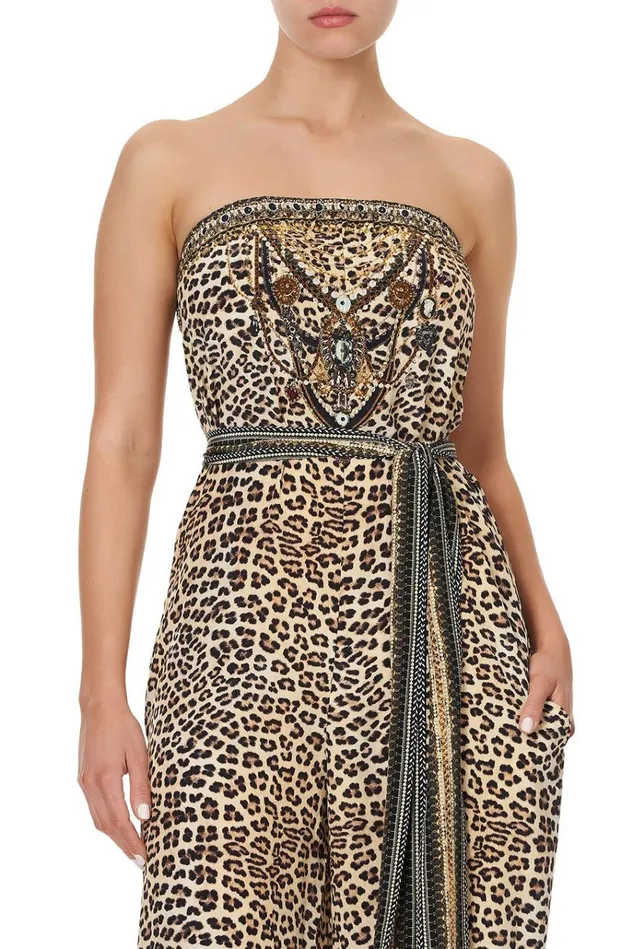 Camilla Playsuits and Jumpsuits Women Tie Waist Strapless Jumpsuit Sex Kitten