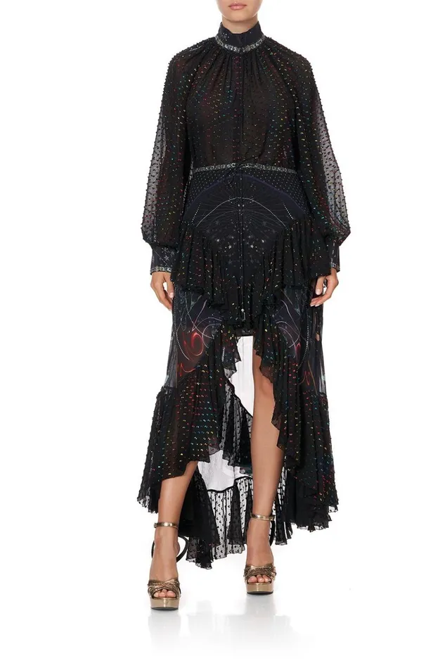 Camilla Skirts Women Maxi Skirt With Double Frill Midnight Moon House