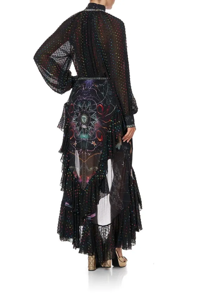 Camilla Skirts Women Maxi Skirt With Double Frill Midnight Moon House
