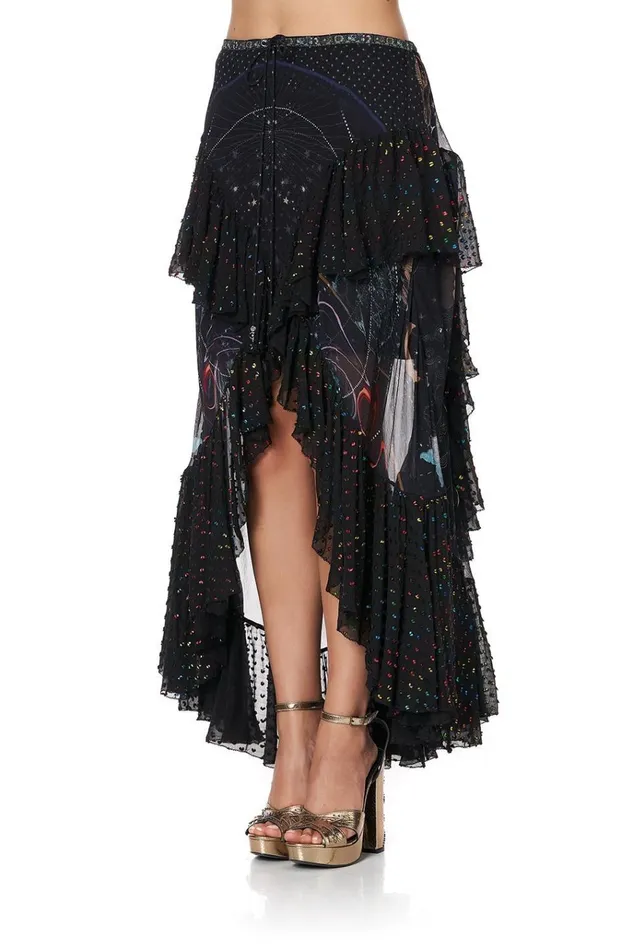 Camilla Skirts Women Maxi Skirt With Double Frill Midnight Moon House