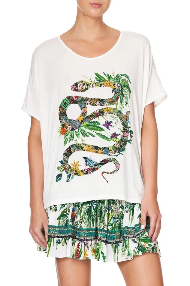 Camilla Tees Women Loose Fit Round Neck Tee Daintree Darling