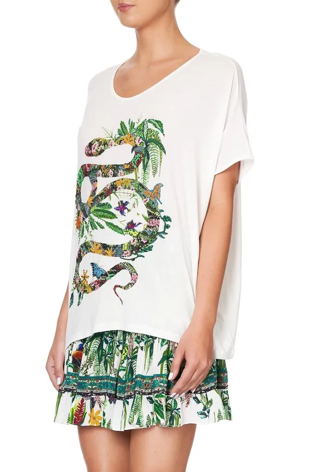 Camilla Tees Women Loose Fit Round Neck Tee Daintree Darling
