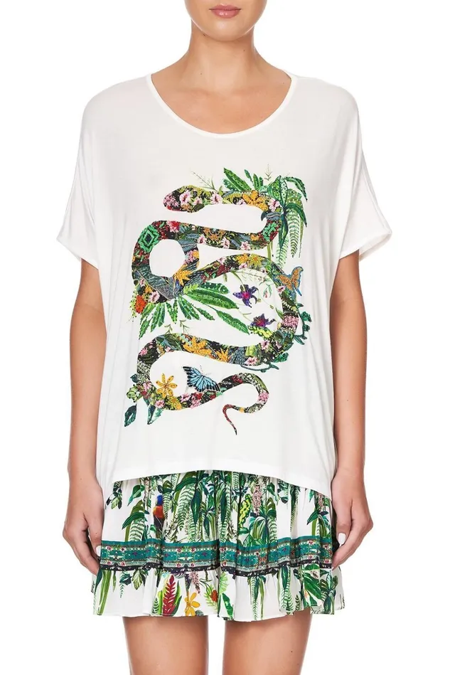 Camilla Tees Women Loose Fit Round Neck Tee Daintree Darling
