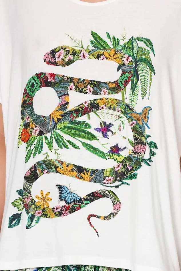 Camilla Tees Women Loose Fit Round Neck Tee Daintree Darling