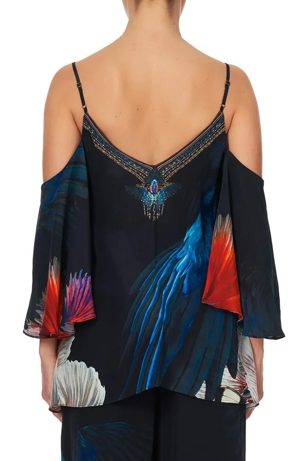 Camilla Tops Women Drop Shoulder Strappy Blouse Night Flight