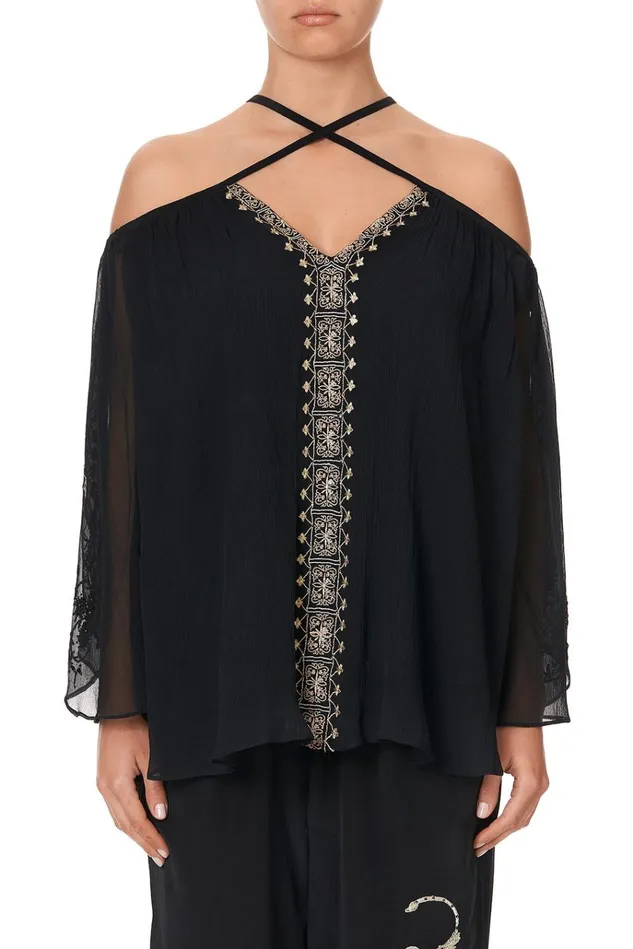 Camilla Tops Women Keyhole Off Shoulder Blouse The Jewelled Arrow