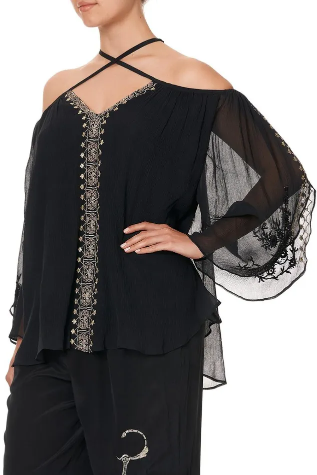 Camilla Tops Women Keyhole Off Shoulder Blouse The Jewelled Arrow